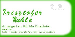 krisztofer muhle business card